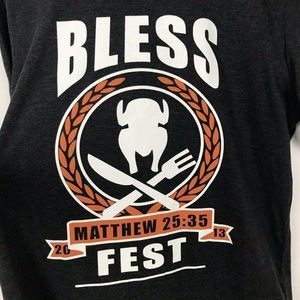 Bless Fest Gray Short Sleeve Religious T Shirt XL